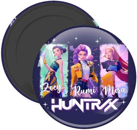 Huntr X K-pop Girl Group Μαγνητάκι Ψυγείου Στρογγυλό Διάστασης 5cm