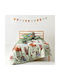 Kentia Set Single Cotton Green Sheets 160x270cm 3 Pieces