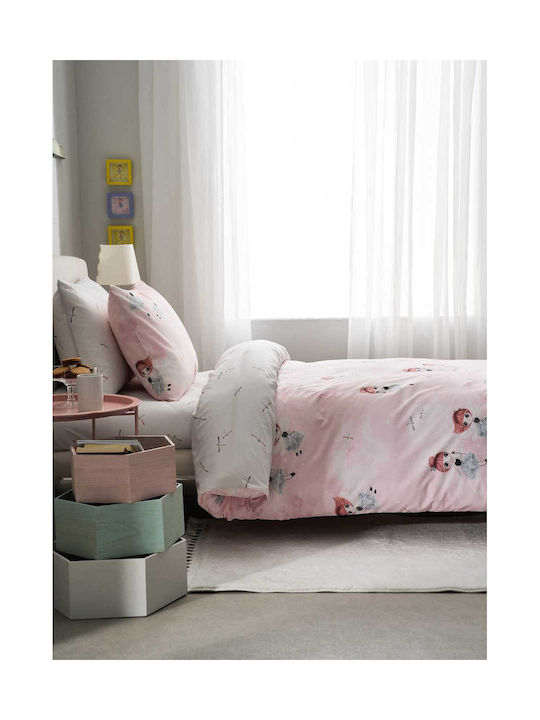 Vesta Home Kids Sheets Set Single Cotton Pink 1...
