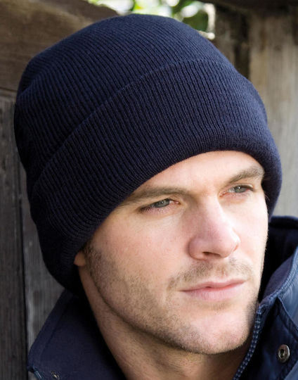 Beanie Unisex Σκούφος Πλεκτός σε Navy Μπλε χρώμα