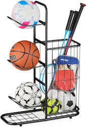 Βάση για Μπάλες Relaxdays Ball Rack Μεταλλική για Αθλητικό Εξοπλισμό με 3 x Θέσεις & 1 x Καλάθι - Black 10050761_46