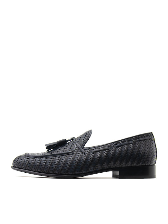 Kalogirou Loafers Bărbătești Din Piele În Culoare Albastră