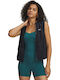 Woven Women's Sleeveless Jacket for Winter Black