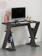 Papillon Wooden Desk with Bookcase Anthracite 106x50x75cm