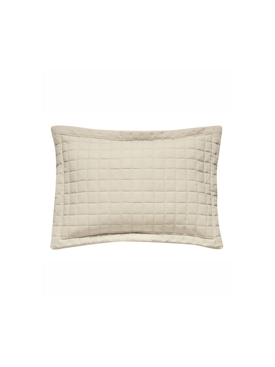 Kentia Vegas 12 Set Pillowcases Oxford Quilted Ecru 50x70cm