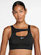 Dri-Fit One Γυναικείο Αθλητικό Μπουστάκι Μαύρο με Επένδυση & Ελαφριά Ενίσχυση