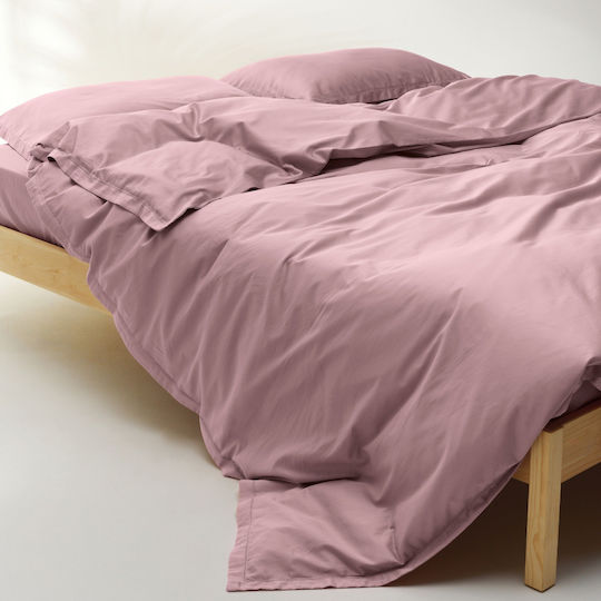 Kentia Сет Плик За Завивка Памучен Сатен 260x240cm King Size с 2 Калъфки За Възглавници Opulence Розов