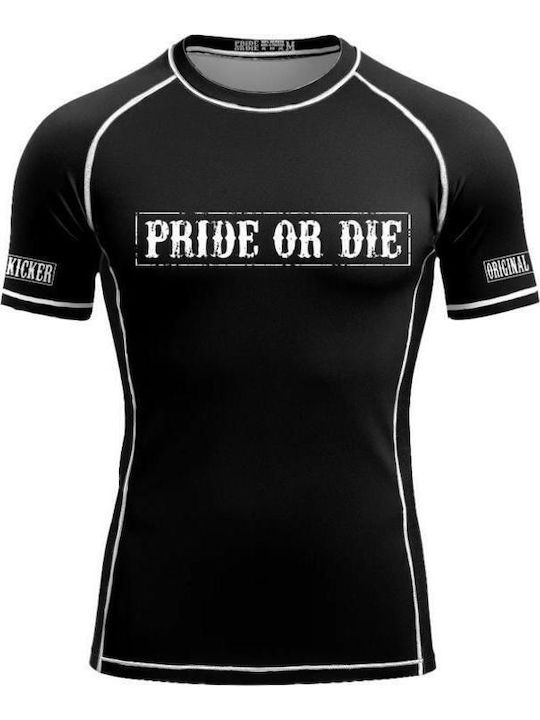 PrideOrDie Men's Short Sleeve Shirt POD298 for Jiu-Jitsu Black