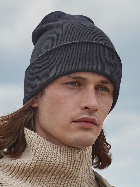 Beanie Unisex Σκούφος Πλεκτός σε Γκρι χρώμα
