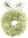 Avizar Scrunchie Clasic Pufos Pentru Păr Verde Urechi De Iepure Verzi