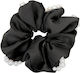 Avizar Klassischer Scrunchy Haar In Perlmutt-Samt Glamour Schwarz Schwarz