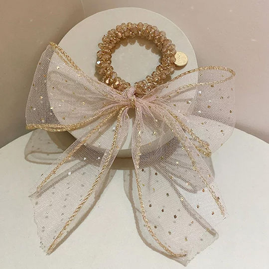 Avizar Scrunchie Chic Hair In Beads Knot Imperial Refined Beige Beige