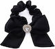 Avizar Classic Scrunchie Butterfly Satin Hair Black Diamond Black
