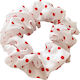 Avizar Classic Scrunchie Hair In Soft Cotton Retro Chic Red Polka Dot White