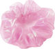Avizar Scrunchie Lucios Pentru Păr Din Material Vaporos Stil Coreean Roz