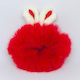 Avizar Klassischer Samt Scrunchy Flauschiges Haar Rote Hasenohren Rot