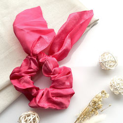 Avizar Scrunchie Eșarfă Scurtă Pentru Păr Din Satin Fluture Elegant Fuchsia