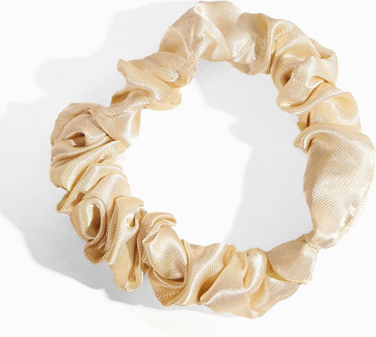 Avizar Classic Scrunchie Hair In Satin Pleated Diamant Chic Beige Beige