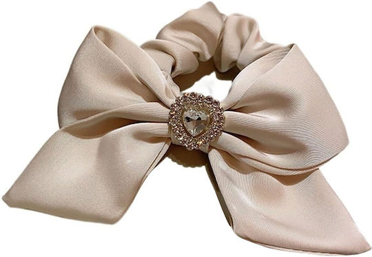 Avizar Classic Scrunchie Hair In Butterfly Satin Beige Diamond Beige