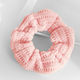 Avizar Classic Scrunchie Pink Retro Knitted Velvet Hair Pink