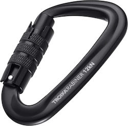 Troika Karabiner Γάντζος Αλουμινίου Μαύρος Kar12/bk