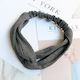 Avizar Gekreuztes Stirnband Haar In Solidem Rippstrick Mesh Schick Dunkelgrau