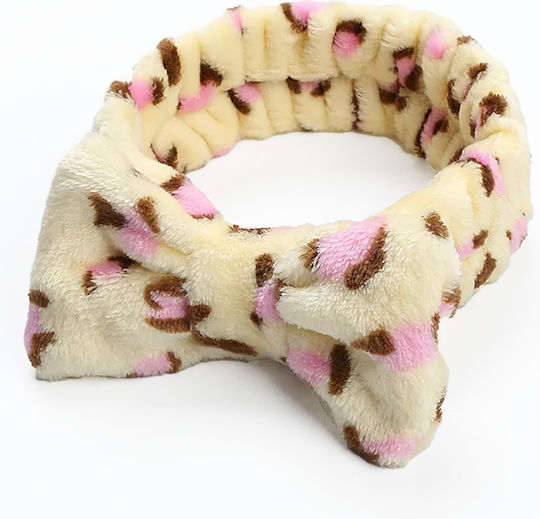 Avizar Leopard Print Polar Fur Hair Spa Banner Beige Pink Beige