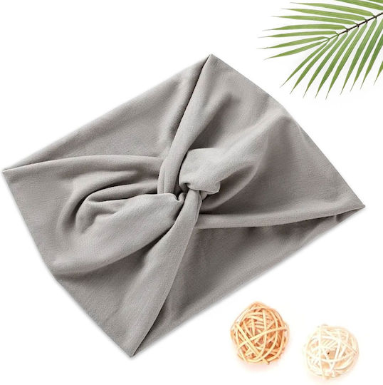 Avizar Crossed Headband Hair In Soft Cotton Refined Gray Grey