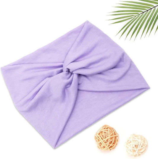 Avizar Crossed Headband Hair In Light Purple Soft Solid Cotton Light Purple