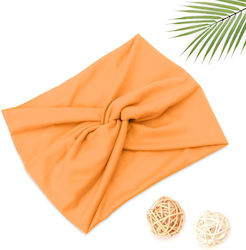 Avizar Crossed Headband Hair In Soft Cotton Solid Orange Orange