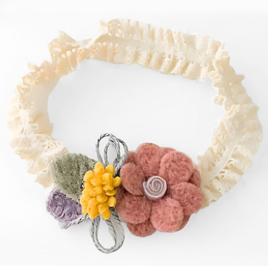 Avizar Prinzessinnen Stirnband Spitzenblume Haar Coquette Rot