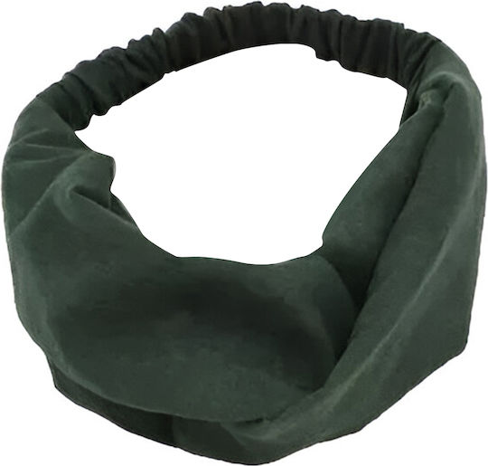 Avizar Crossed Headband Hair In Solid Velvet Refined Green Dark Green