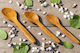 Set Mare Handmade De Linguri De Bucătărie Din Lemn 3 Piese 28cm