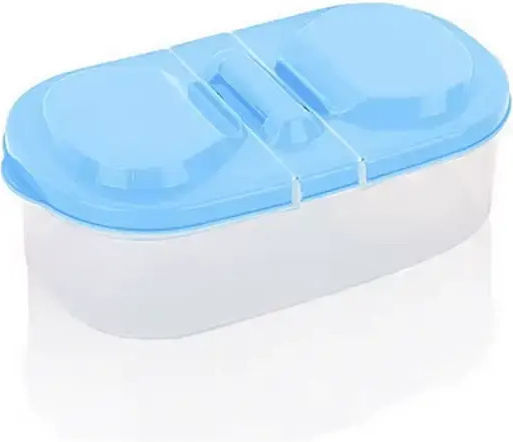 Pandaboo Plastic Lunch Box Light Blue with Compartments