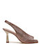 Peep Toe Heels with Strap Gold