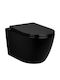 H2O Wall-Mounted Toilet Rimless with Soft Close Cover Black 5208001000011