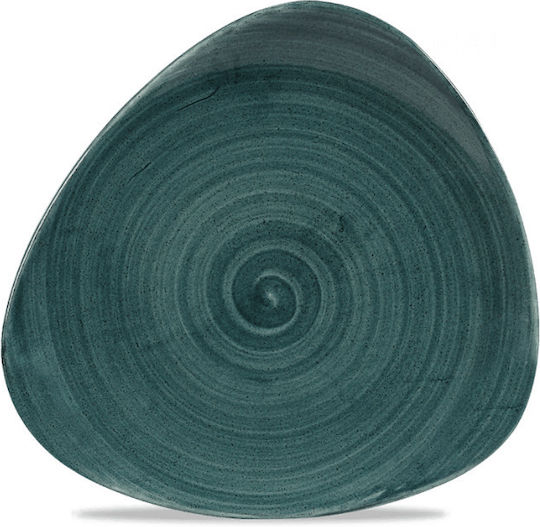 Churchill 1795 Stonecast Patina Serving Plate Shallow Triangle Porcelain Green 22.9cm 6 Pieces