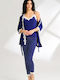 Caress Summer Women's Pyjama Set Dark Blue