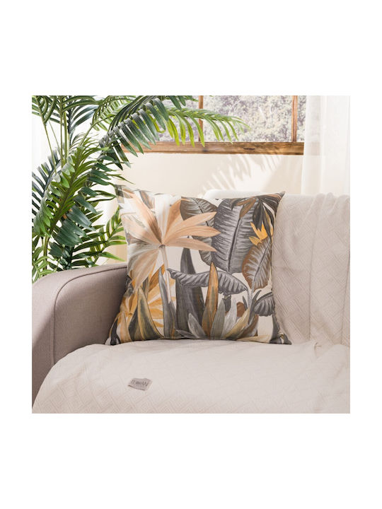 Teoran Teoran Decorative Pillow Case 100% Cotton Gray 65x65cm