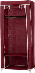 Stoffkleiderschrank mit Reißverschluss und Regalen in Rot Farbe 60x45x165cm