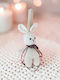 Easter Candle with Box Beige Bunny Made of Beeswax