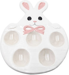 Ceramic Tray Easter Eggs White-Pink 21.2x21.2cm 818-00026 Egg Holder Serving 5 Positions Ceramic Tray Easter Eggs White-Pink 21.2x21.2cm 818-00026 Egg Holder Serving 5 Positions