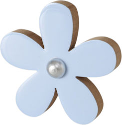 Decorative Wooden Blue Pearl Flowers Bolze Set 4 Pieces