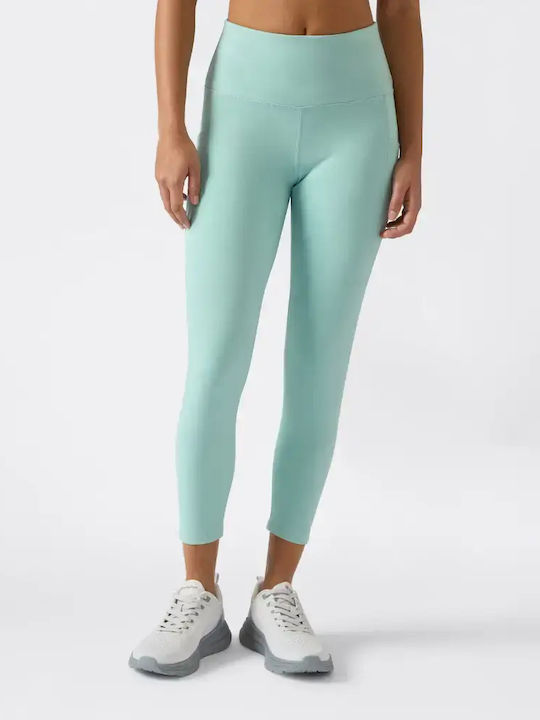 Women's Cropped Leggings Turquoise