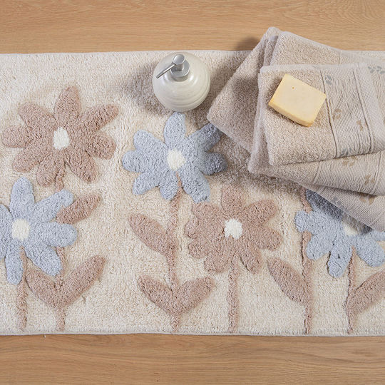 Nef-Nef Homeware Πατάκι Μπάνιου Βαμβακερό Dreamel Beige 50x80εκ.