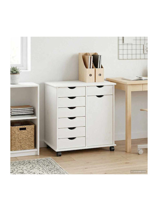 Office Cabinet Made of Solid Natural Wood 63.5x39x65.5cm
