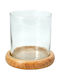 Koopman Glass Candle Holder In Brown Colour 12x12cm