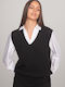 Winter Women's Tunic Sleeveless with V-Neck Black