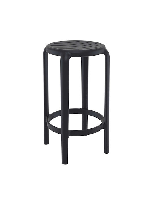 Metallischer Gartenhocker für Bar Außeneinsatz Tom Schwarz 36x36x65cm