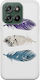 Blue Purple White Feathers Motorola Moto G57 Power 5G Flexible TPU Transparent Silicone
